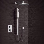 Remer SFR24 Chrome Thermostatic Shower System with 8 Inch Rain Shower Head and Hand Shower